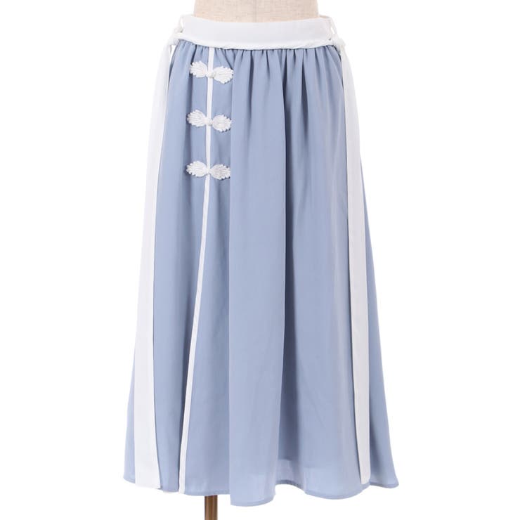 チャイナボタンバイカラーSK[品番：IGAW0003354]｜axes femme