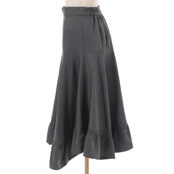 ky35 Y's 【美品】フレアスカート イレギュラーヘム ブラック ky35 Y's 【美品】フレアスカート イレギュラーヘム ブラック