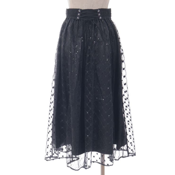 スパンコールチュールスカート[品番：IGAW0005823]｜axes femme