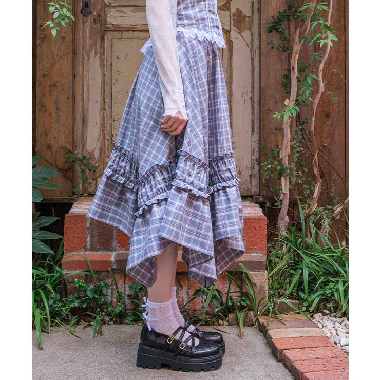 チェックギャザーイレヘムスカート | axes femme | 詳細画像2 