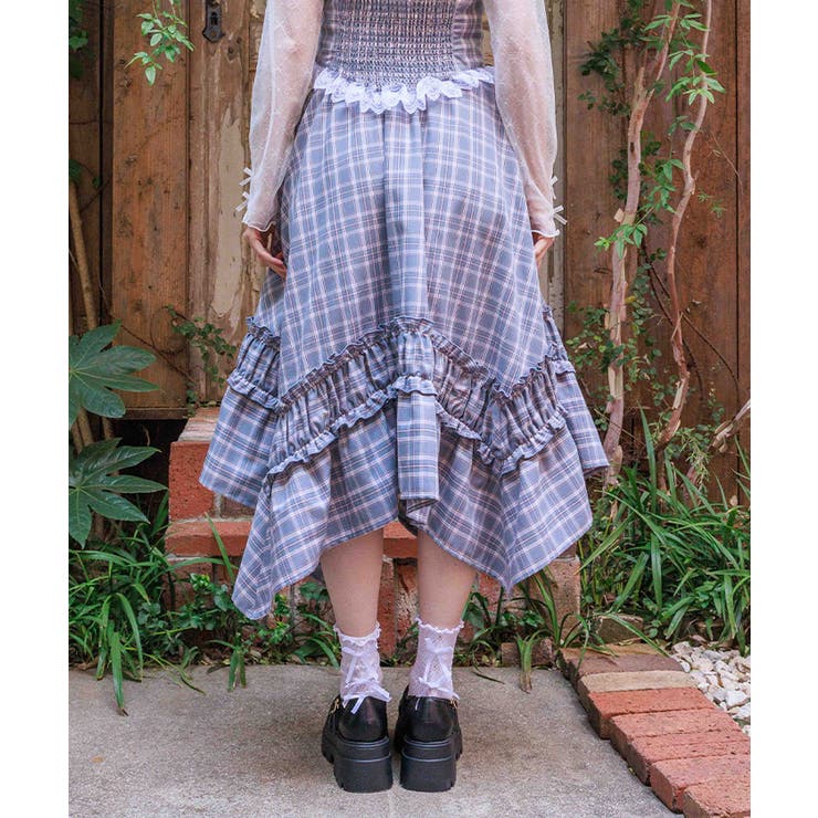 チェックギャザーイレヘムスカート | axes femme | 詳細画像3 