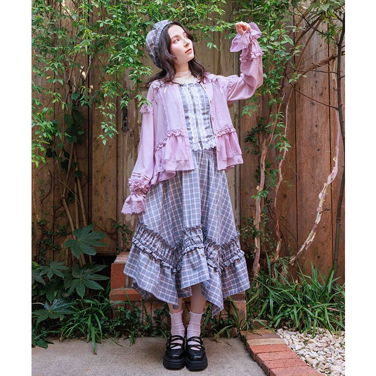 チェックギャザーイレヘムスカート | axes femme | 詳細画像6 