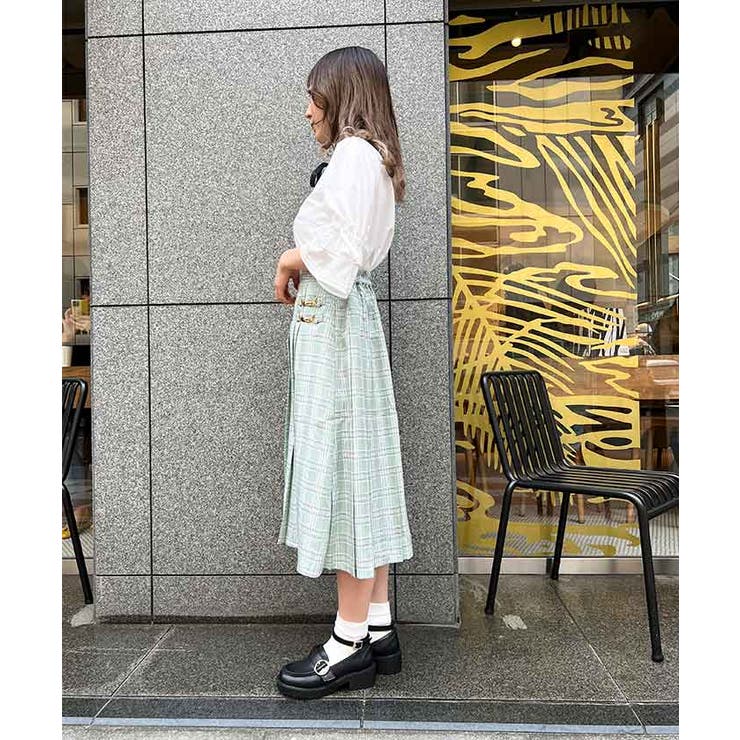 ARCHIVIO プリーツスカート ビット付チェックプリーツSK[品番：IGAW0003463]｜axes femme
