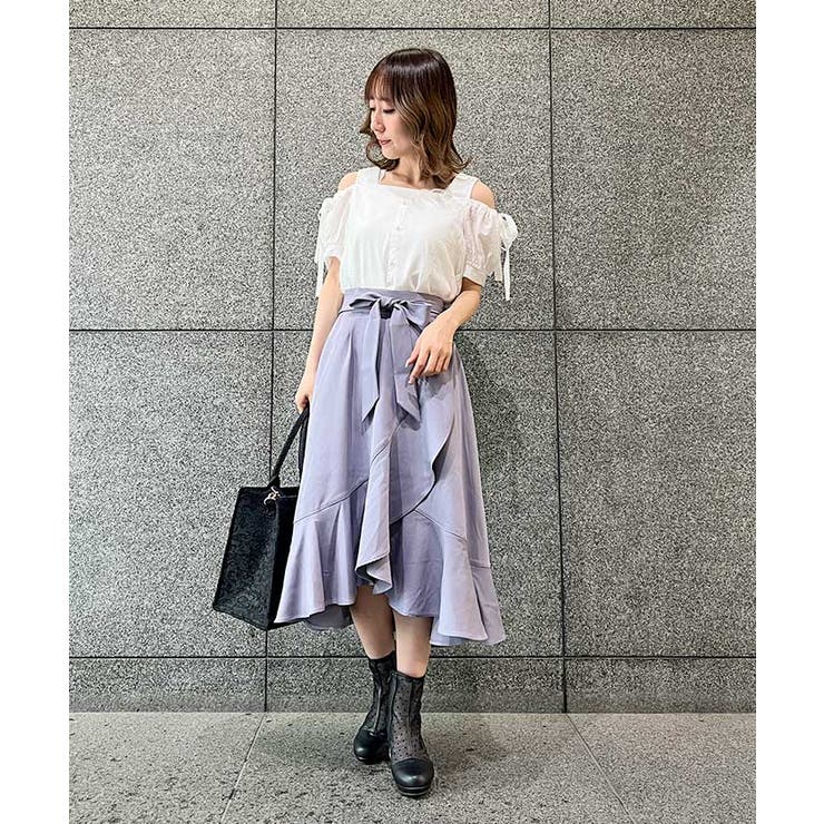 リズリサ系 3段フリル ミニスカート ビッグリボン チェックaxes femme