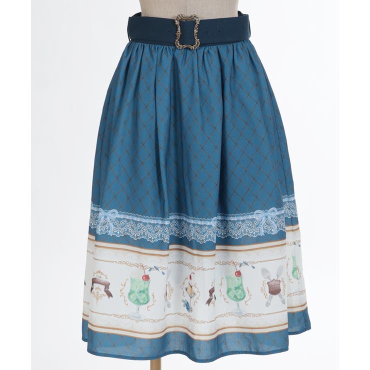 レトロ喫茶ベルト付スカート[品番：IGAW0005090]｜axes femme