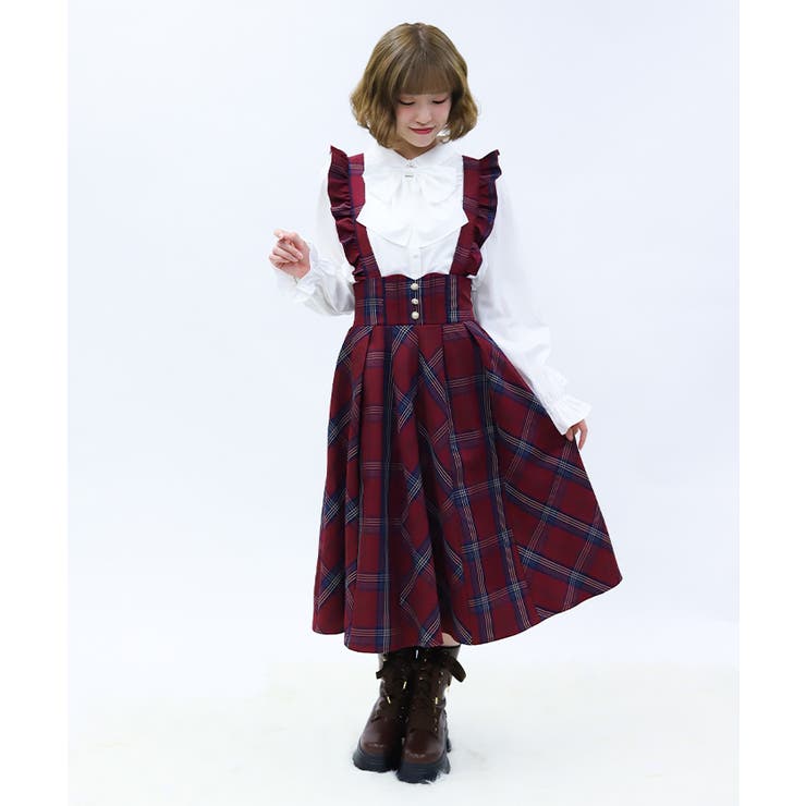 フリルサス付ハイウエストスカート | axes femme | 詳細画像1 