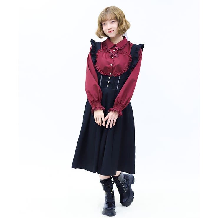 黒 | フリルサス付ハイウエストスカート | axes femme