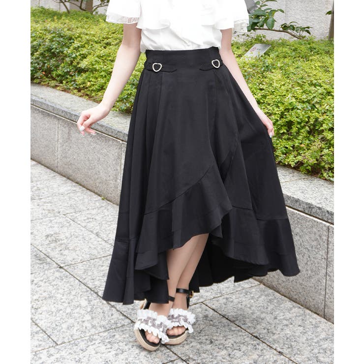 黒 | ラッフルフリルイレヘムスカート | axes femme