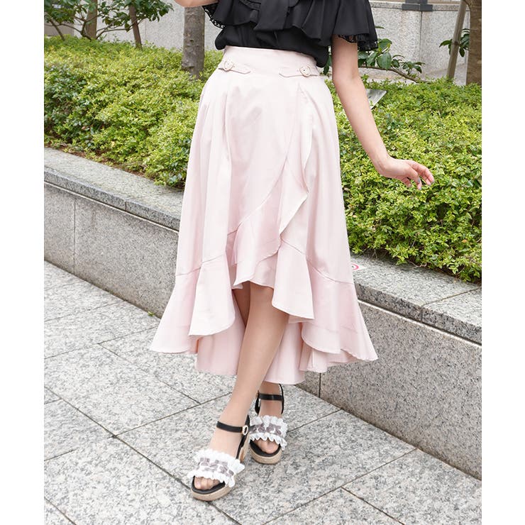ピンク | ラッフルフリルイレヘムスカート | axes femme