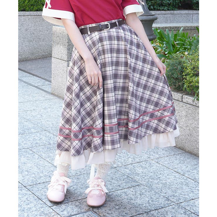 ベルト付きサーキュラースカート | axes femme | 詳細画像4 