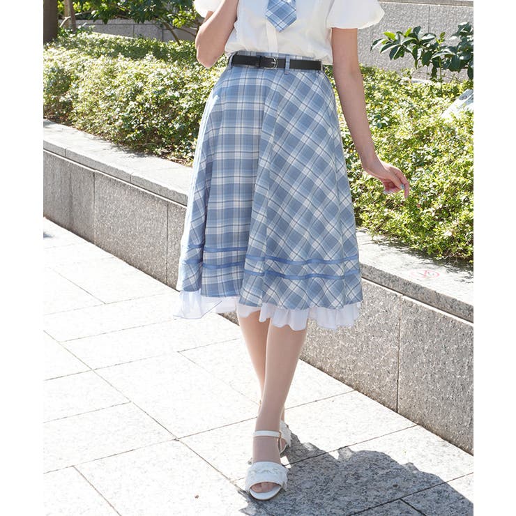 サックス | ベルト付きサーキュラースカート | axes femme