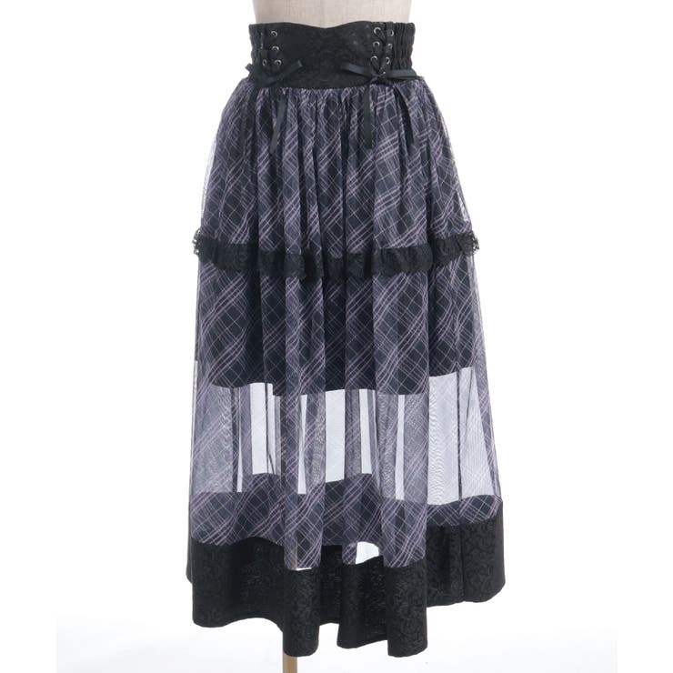 チェックチュールロングスカート | axes femme | 詳細画像12 