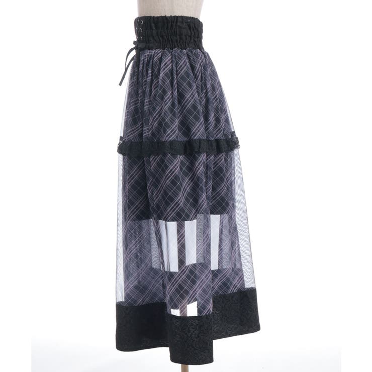 チェックチュールロングスカート | axes femme | 詳細画像13 