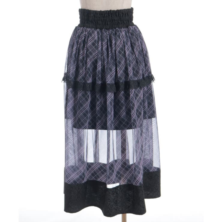 チェックチュールロングスカート | axes femme | 詳細画像14 