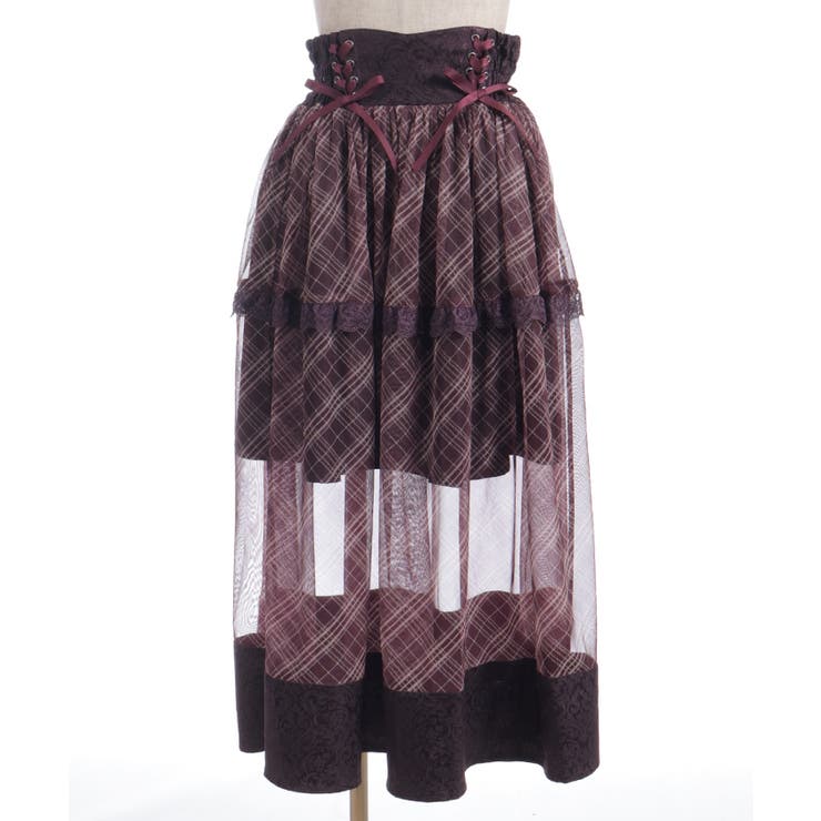 チェックチュールロングスカート | axes femme | 詳細画像18 