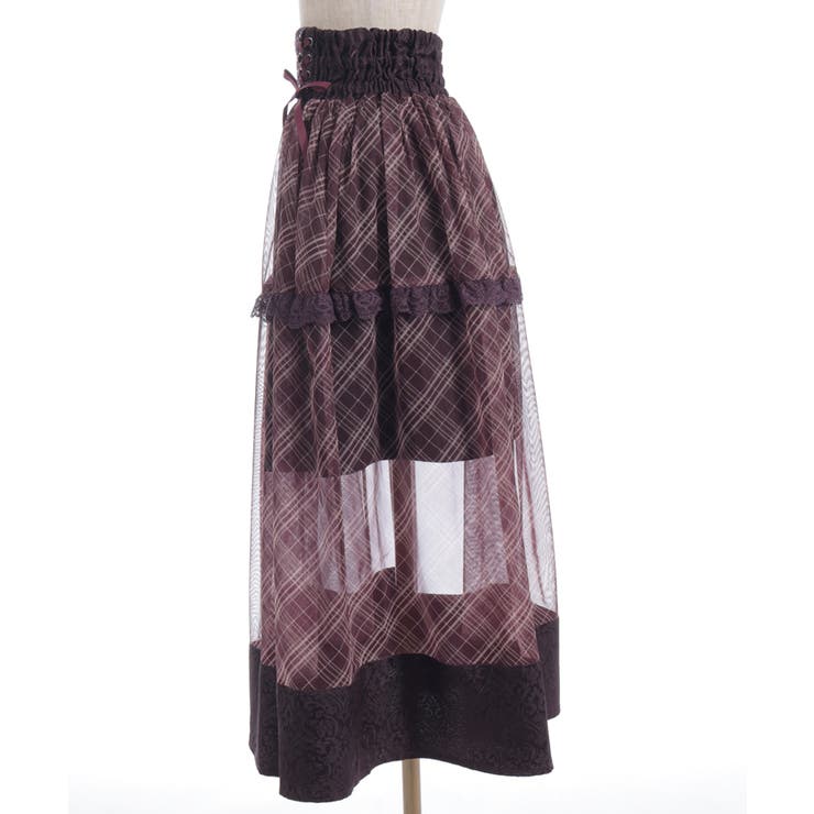 チェックチュールロングスカート | axes femme | 詳細画像19 