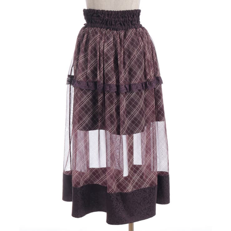 チェックチュールロングスカート | axes femme | 詳細画像20 