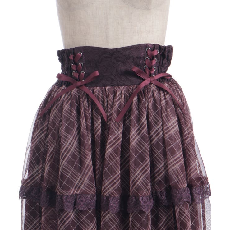 チェックチュールロングスカート | axes femme | 詳細画像23 