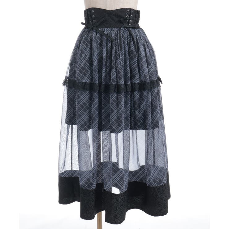 チェックチュールロングスカート | axes femme | 詳細画像26 