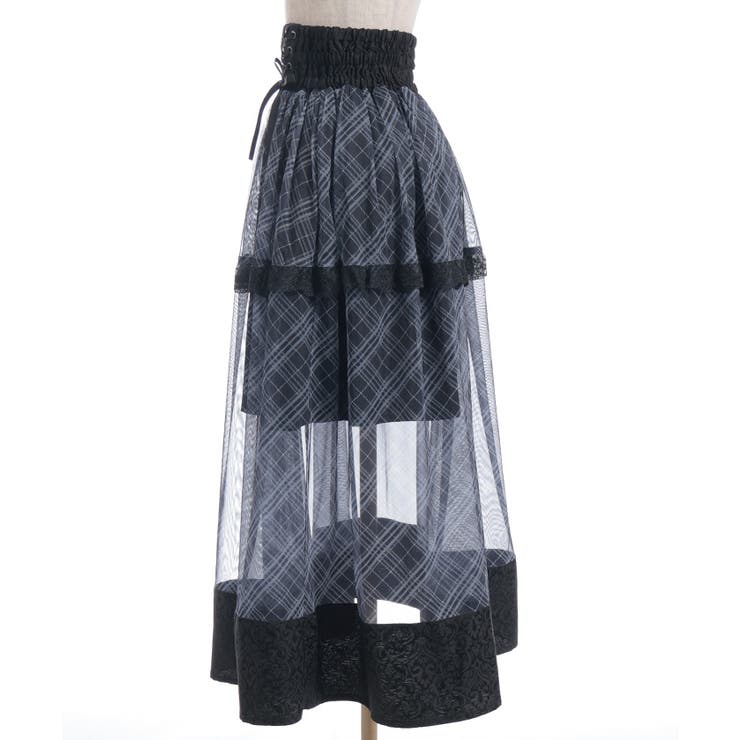 チェックチュールロングスカート | axes femme | 詳細画像27 