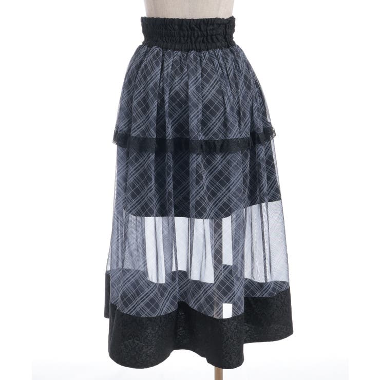 チェックチュールロングスカート | axes femme | 詳細画像28 