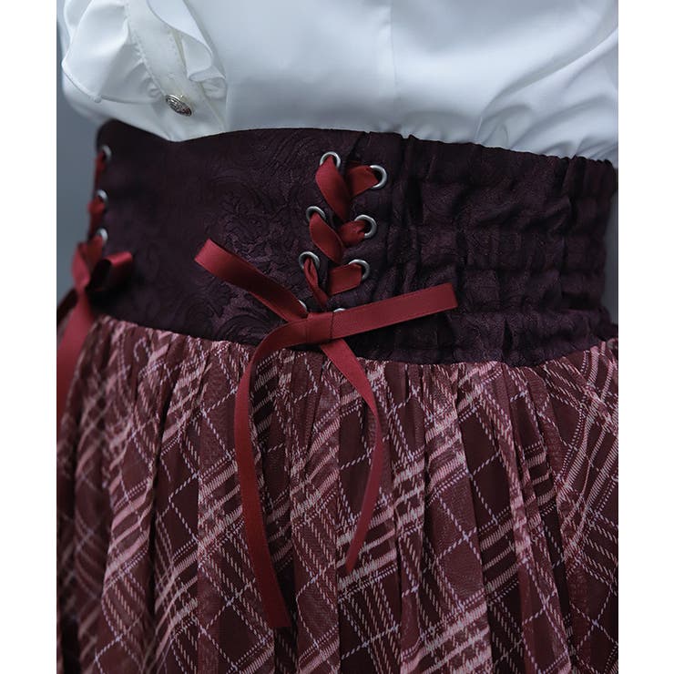 チェックチュールロングスカート | axes femme | 詳細画像9 