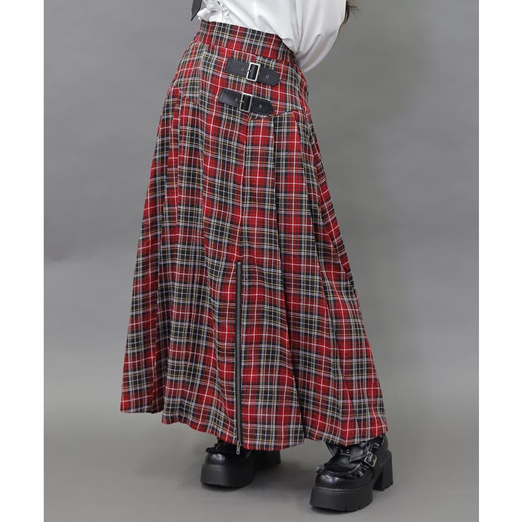 赤 | ファスナーデザインロングＳＫ | axes femme