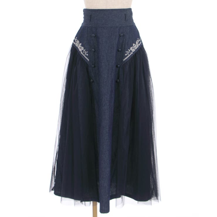 サイドチュールロングSK[品番：IGAW0002413]｜axes femme