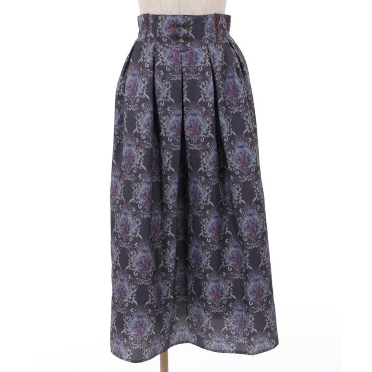 ローズガーランド柄ロングSK[品番：IGAW0003101]｜axes femme
