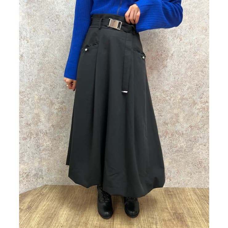 ベルト付バルーンスカート[品番：IGAW0004478]｜axes femme