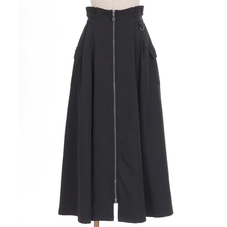 ジッパー付きポケット 黒 ロングスカート marai ロングスカート レディース 春 夏 黒 スカート ロング ZIP