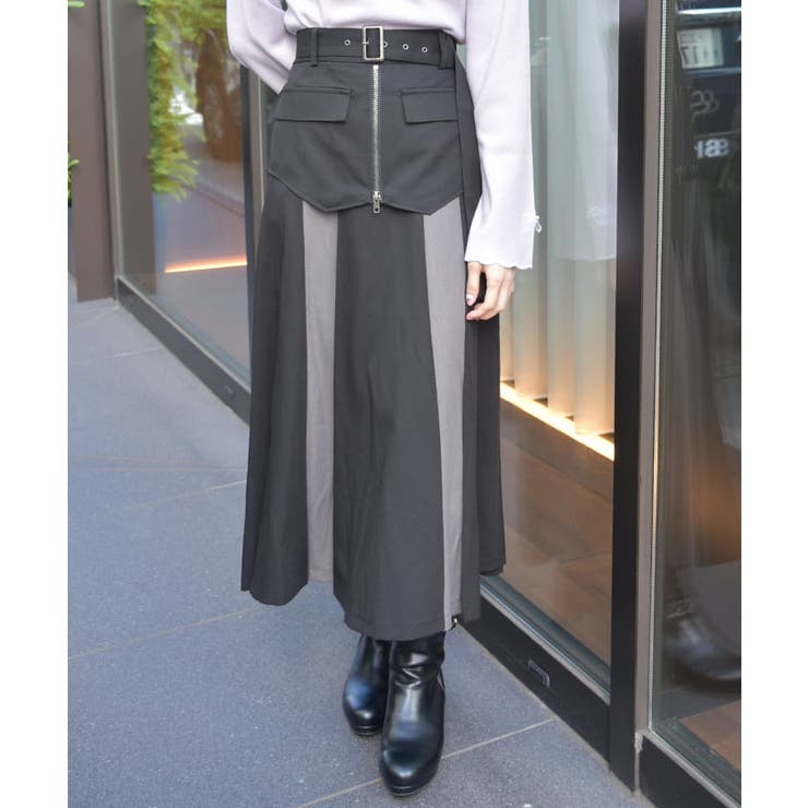 黒 | コルセットレイヤード風スカート | axes femme