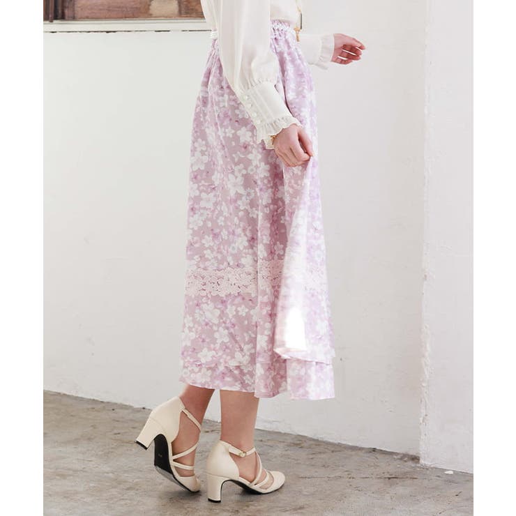 サクラ柄フレアスカート | axes femme | 詳細画像2 