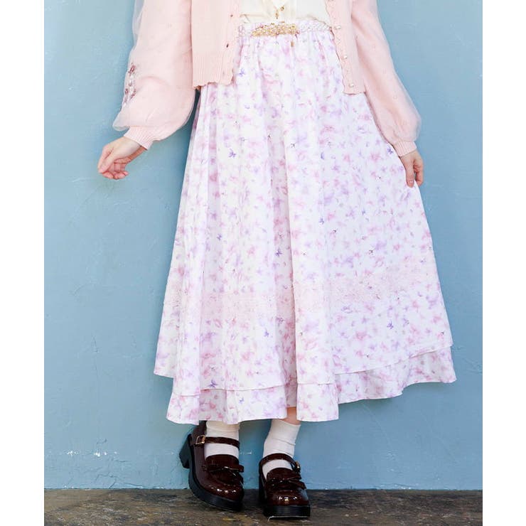 生成り | サクラ柄フレアスカート | axes femme