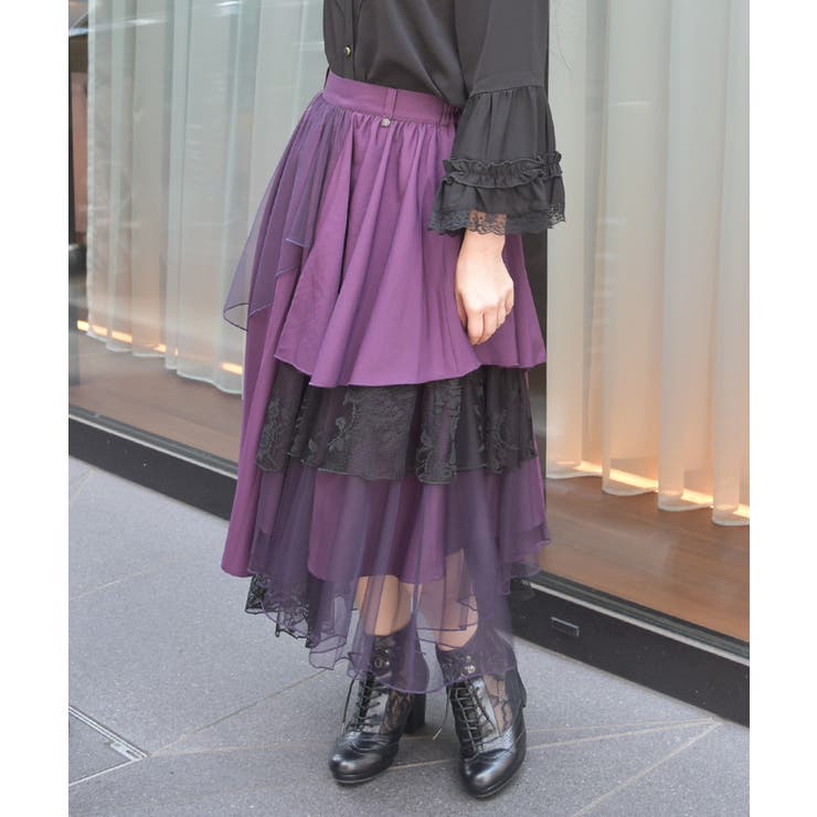 異素材イレヘムロングスカート | axes femme | 詳細画像4 