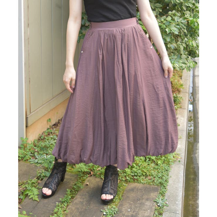 茶 | レースポケットバルーンスカート | axes femme