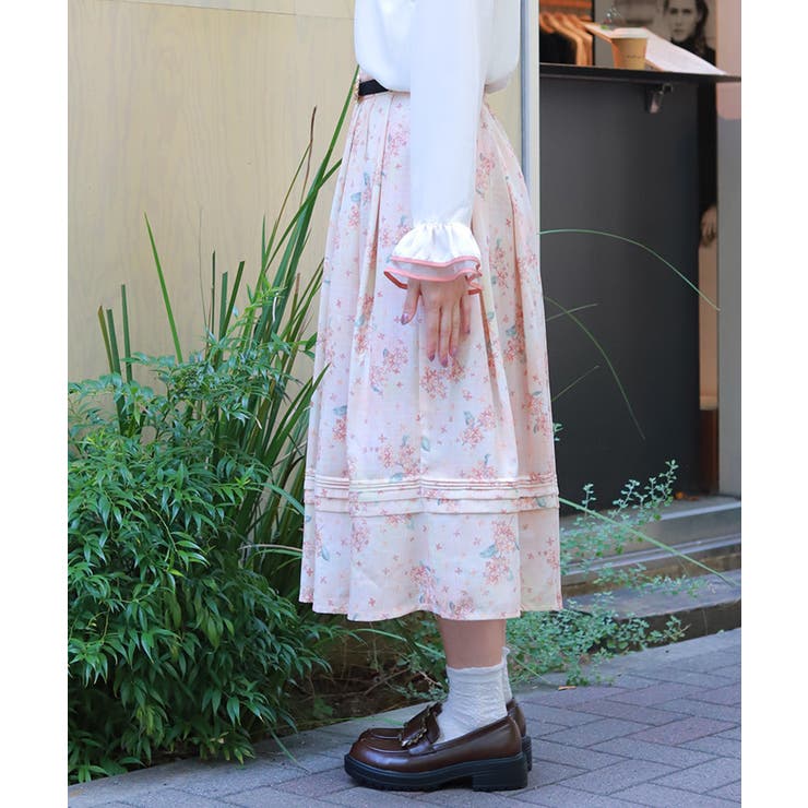 金木犀柄タックスカート | axes femme | 詳細画像2 