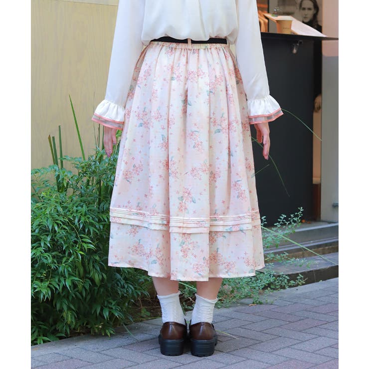 金木犀柄タックスカート | axes femme | 詳細画像3 