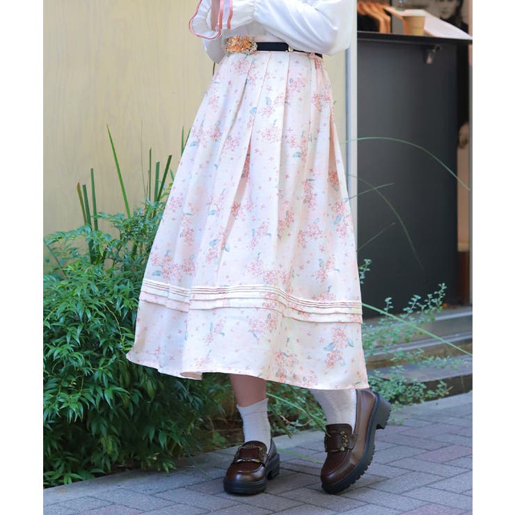 金木犀柄タックスカート | axes femme | 詳細画像7 