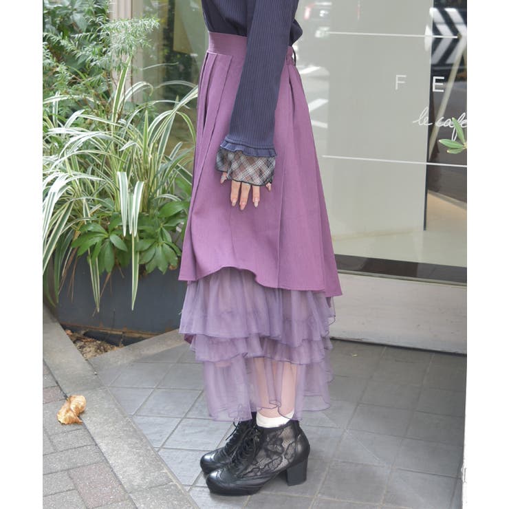 アシメプリーツ×チュールスカート | axes femme | 詳細画像2 