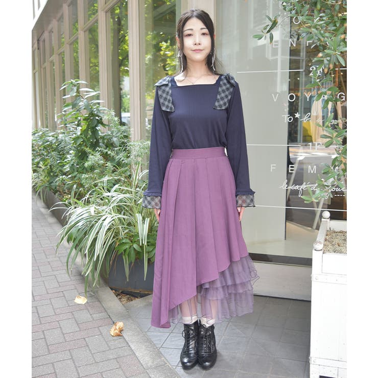 アシメプリーツ×チュールスカート | axes femme | 詳細画像4 