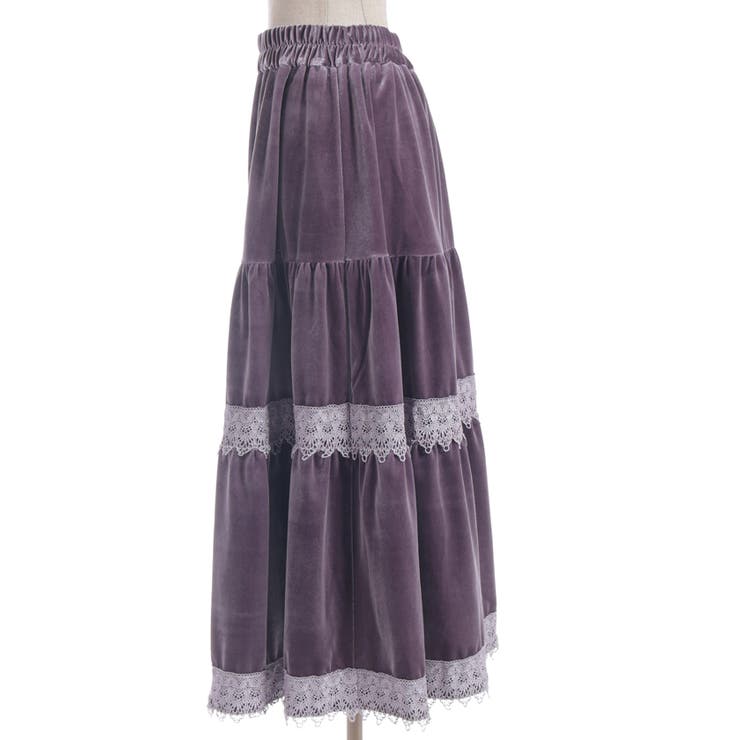 ベロアティアードロングＳＫ | axes femme | 詳細画像10 