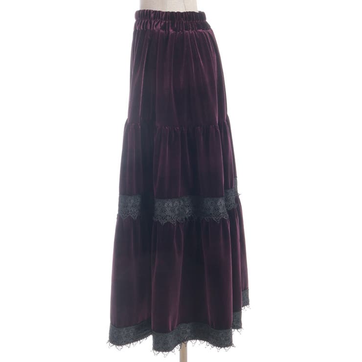 ベロアティアードロングＳＫ | axes femme | 詳細画像18 