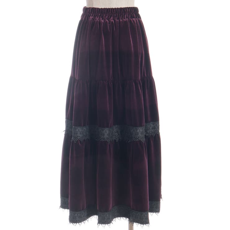 ベロアティアードロングＳＫ | axes femme | 詳細画像19 