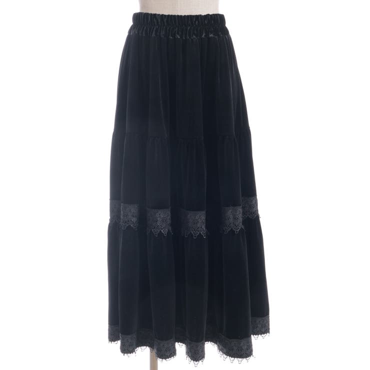 ベロアティアードロングＳＫ | axes femme | 詳細画像24 