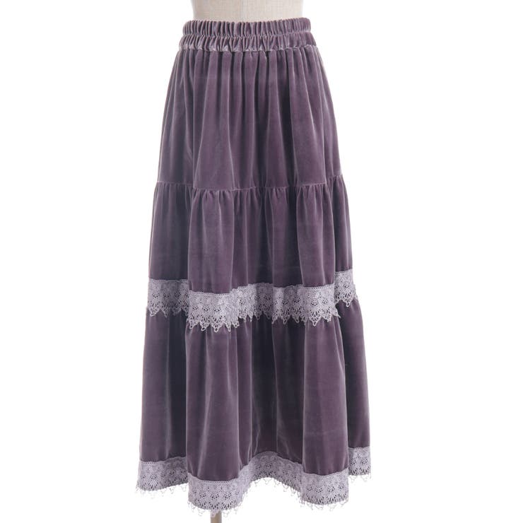 ベロアティアードロングＳＫ | axes femme | 詳細画像9 