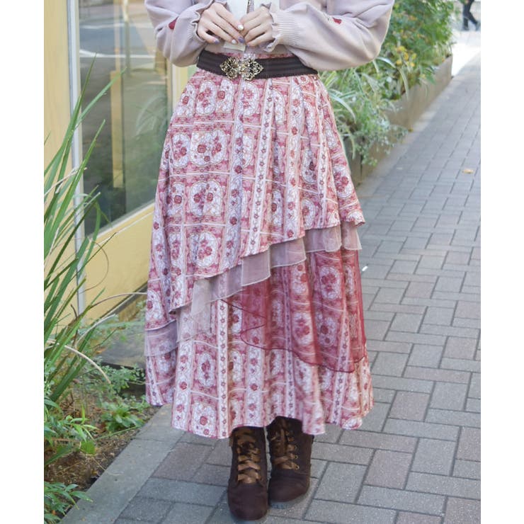 赤 | ローズ・ステンドグラススカート | axes femme