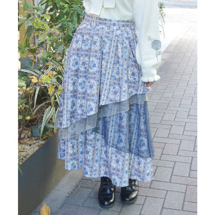 ブルー | ローズ・ステンドグラススカート | axes femme