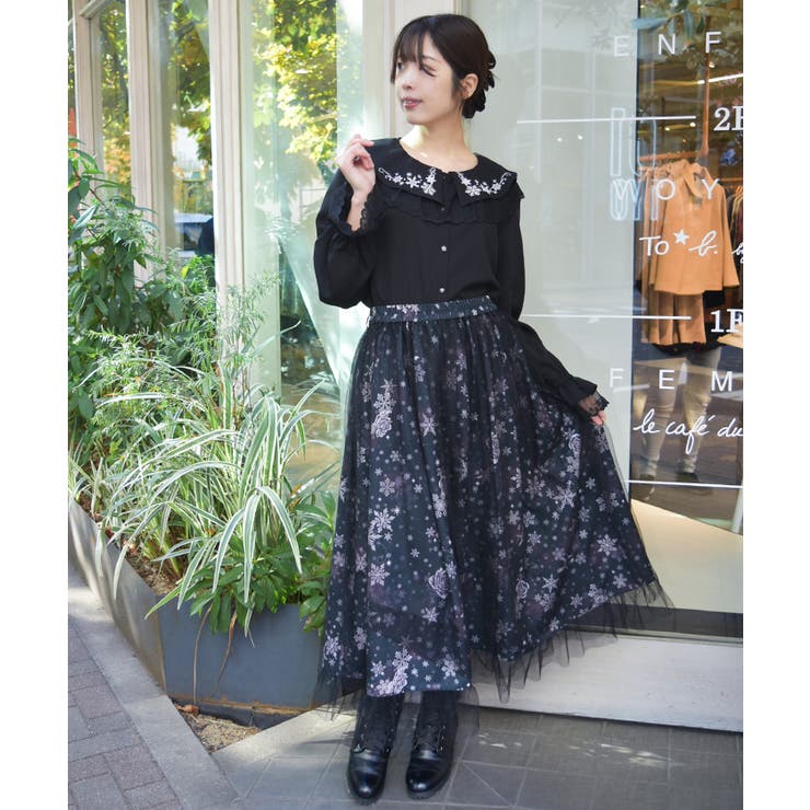 スノー・ローズ柄スカート | axes femme | 詳細画像7 