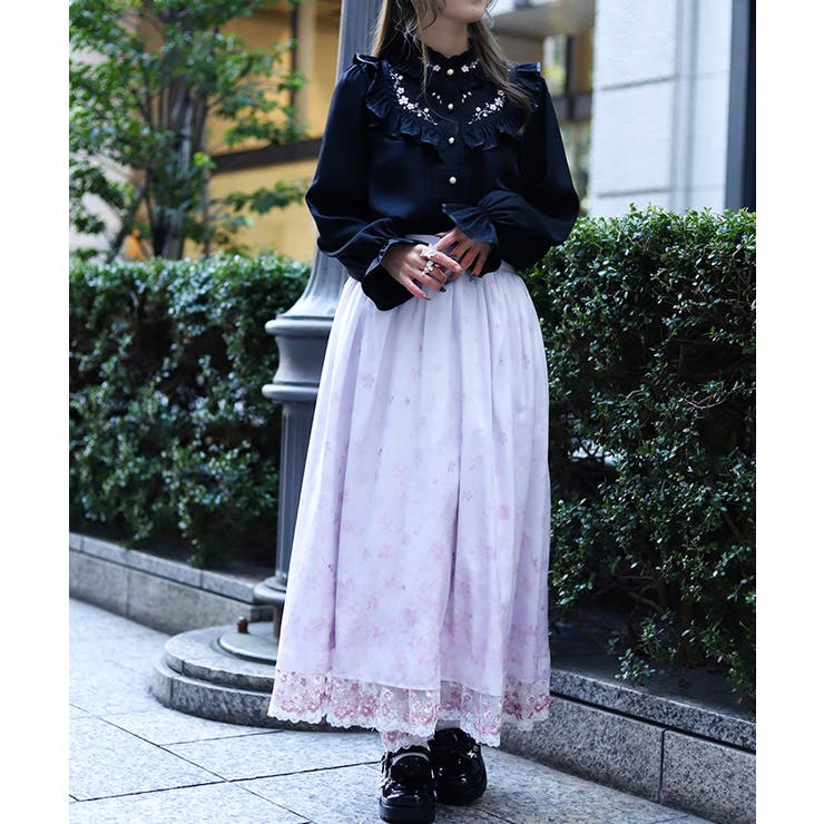 桜レース×桜柄スカート | axes femme | 詳細画像12 